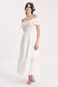 Greta Lace Dress - White Thumbnail