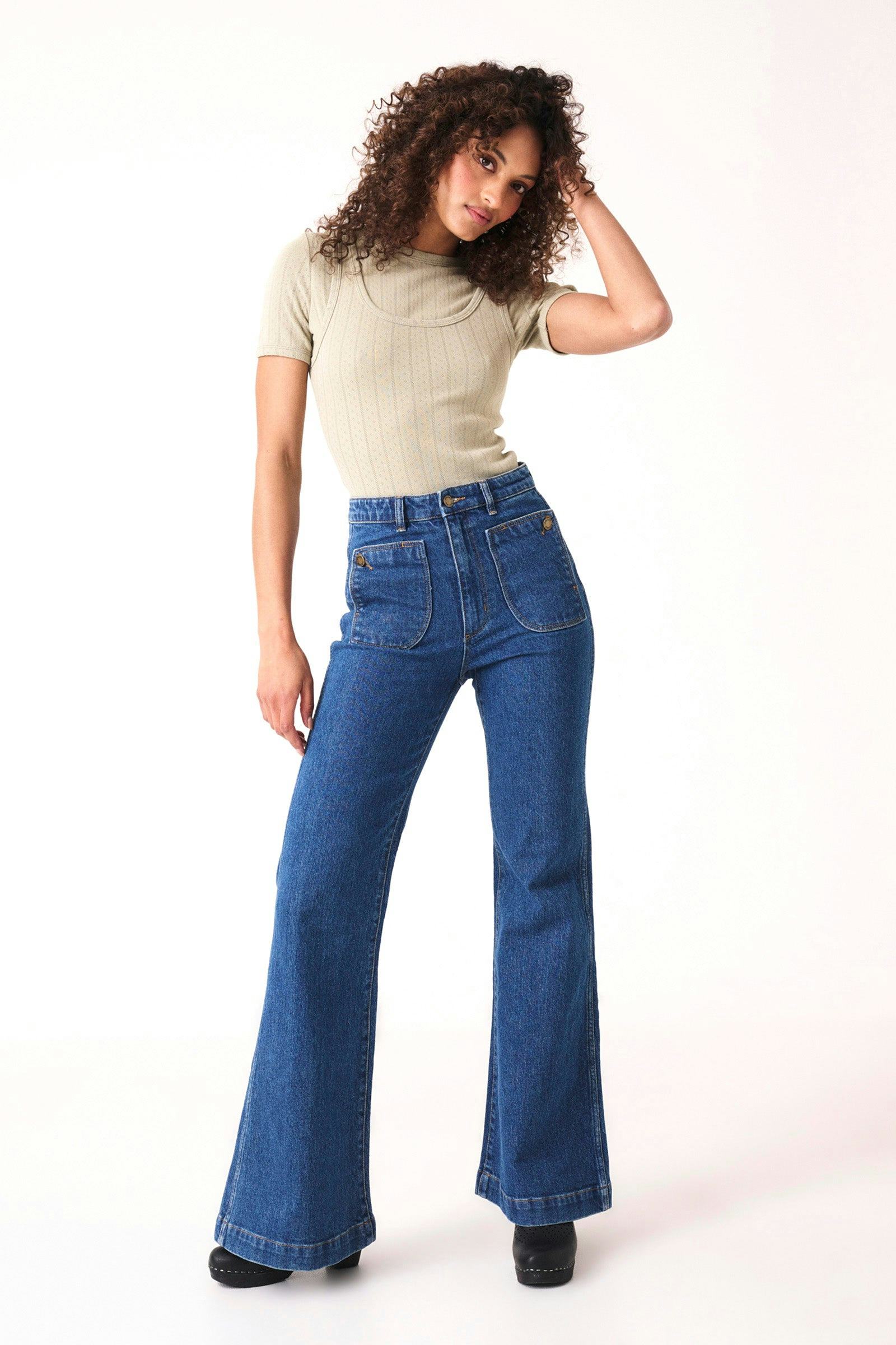 Purchase Wholesale seamed front wide leg jean. Free Returns & Net 60 Terms  on Faire