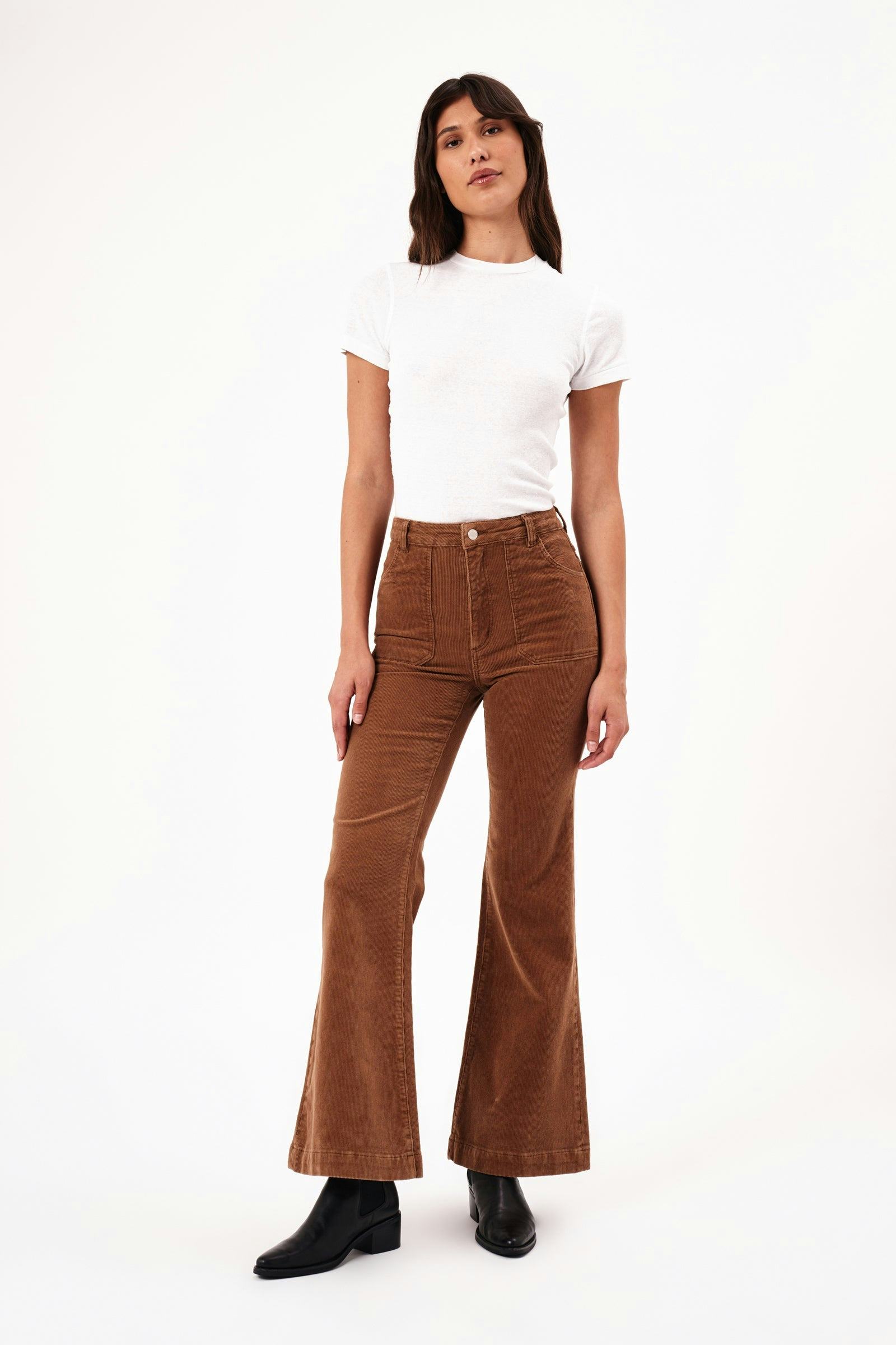 Leather Mid-Rise Flared Trousers ‐ Phix