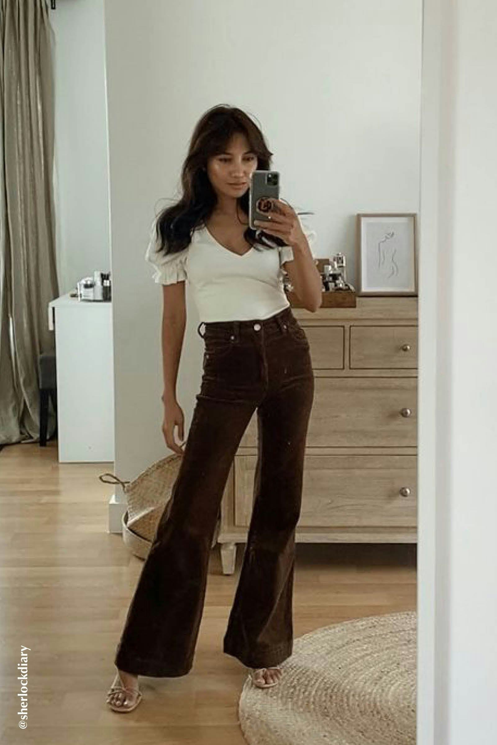 Brown Corduroy Wide Leg Cargo Pants · Filly Flair