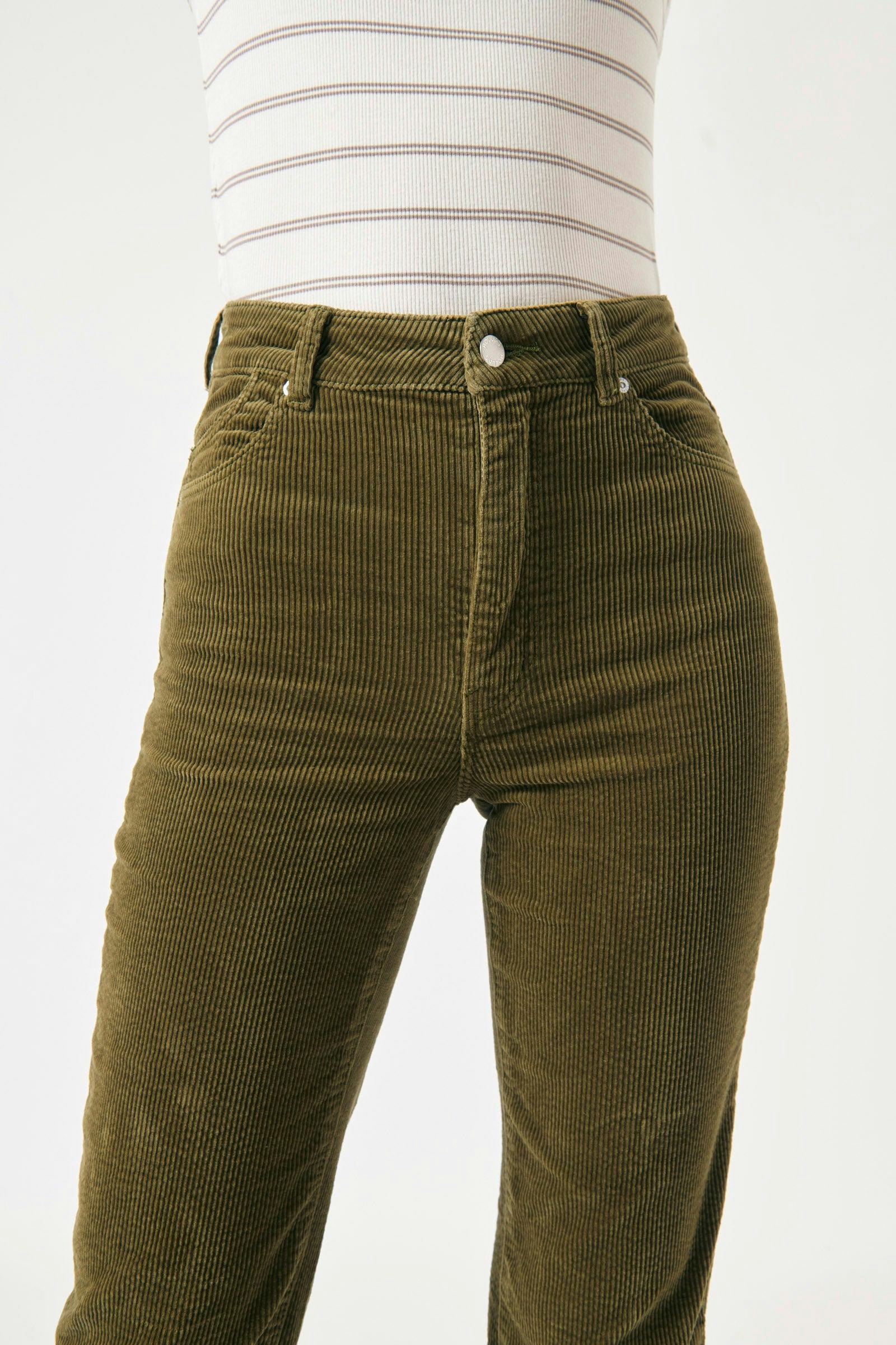 Buy Original Straight - Army Green Cord Online | Rollas Jeans
