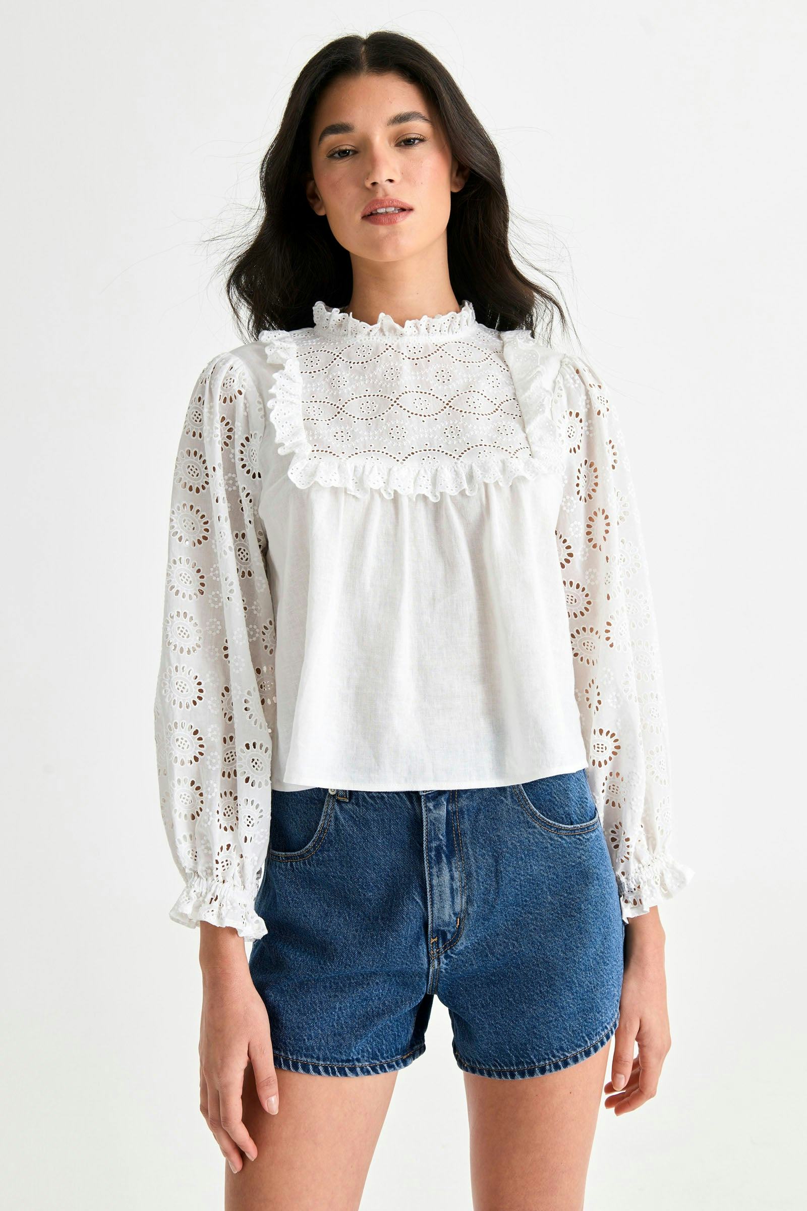 Buy Paris Lace Blouse - White Online | Rollas Jeans